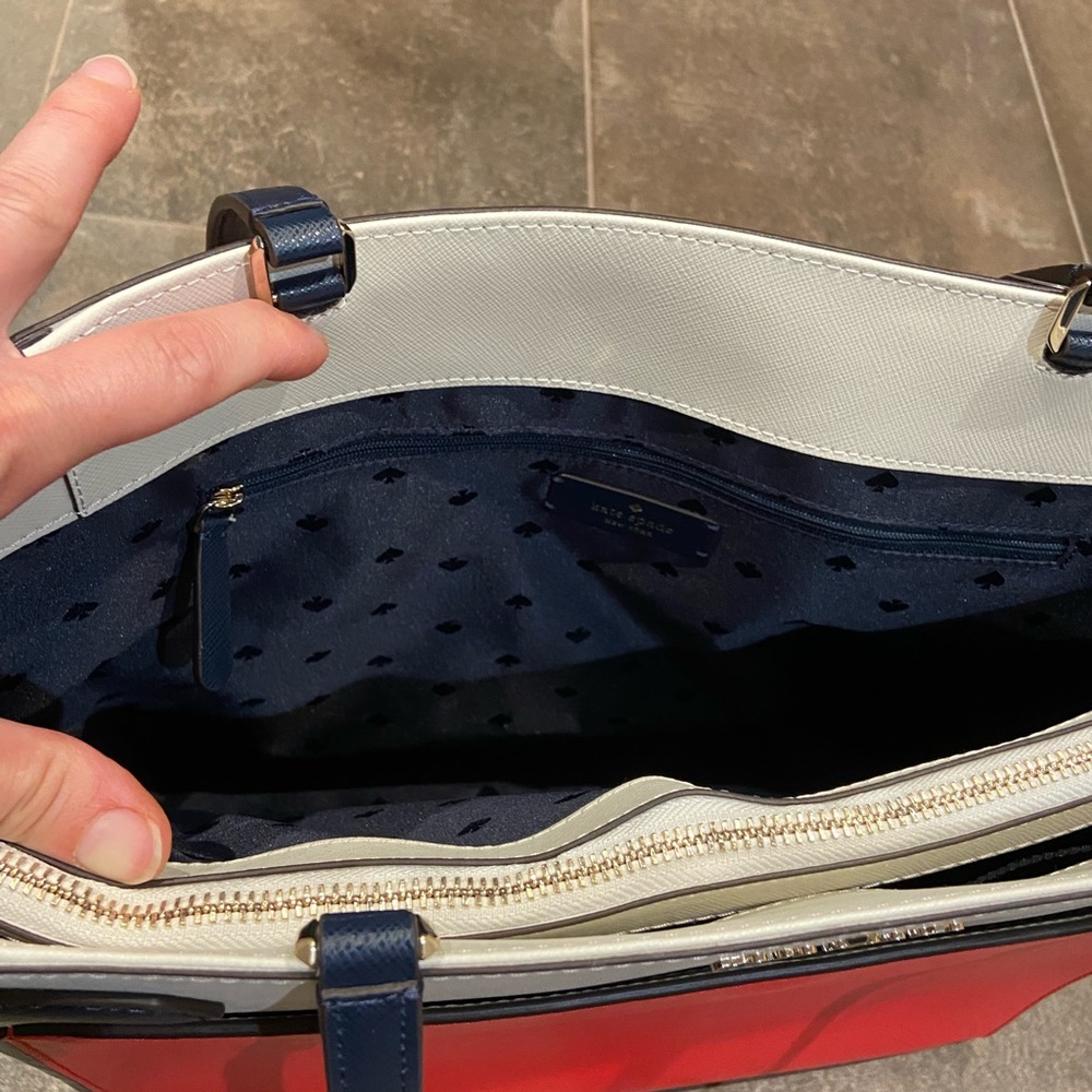 Kate Spade laptop tote red blue - Picture 7 of 12
